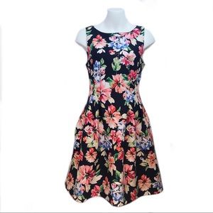 Vince Camuto Floral Fit and Flare Scuba Dress